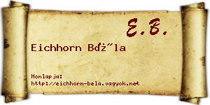 Eichhorn Béla névjegykártya